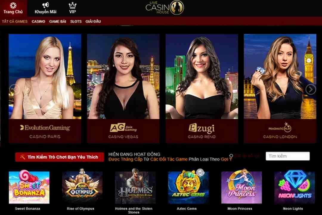 Thế giới game chơi đa dạng mà Live Casino House mang lại cho khách hàng 